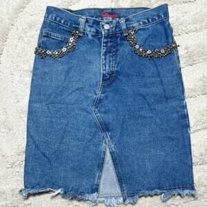 Dollhouse Denim Midi Skirt